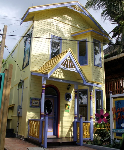 One of the colorful buildings in the West End.