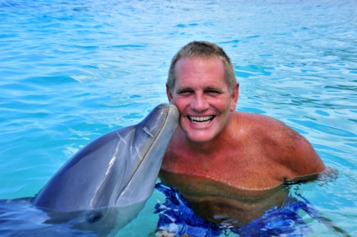 Dixon the Dolphin and Tom in a Public Display of Affection